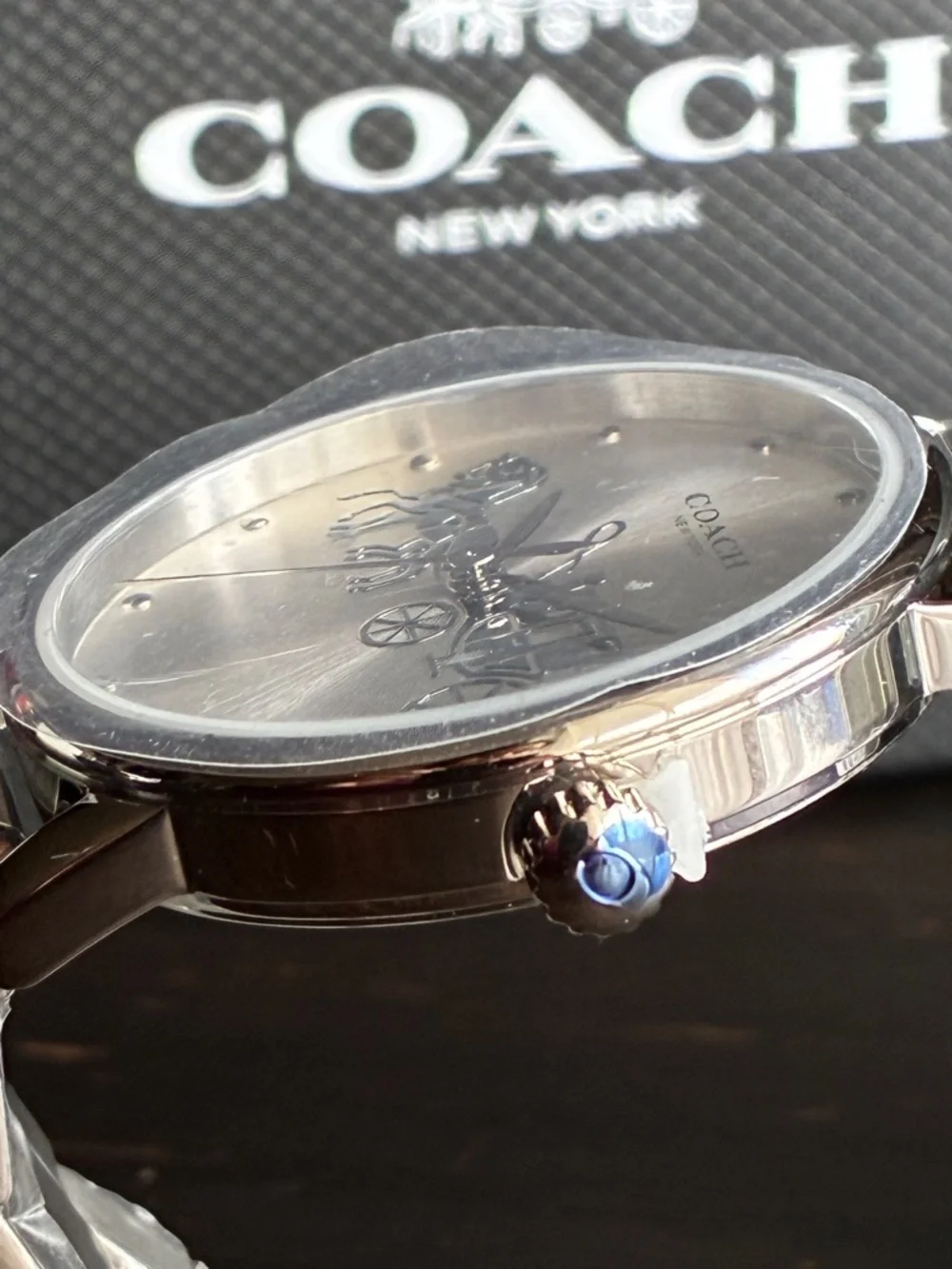 Coach Silver-Tone Linked Bracelet Watch Band
